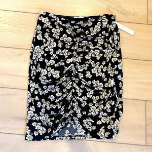 Abound Black Floral Midi Skirt